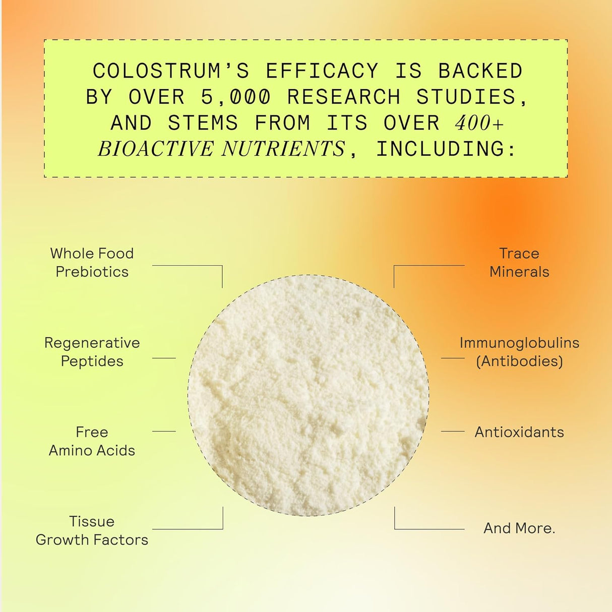 Polvo de Colostro, ARMRA, 400+ Nutrientes Bioactivos, 120 Serv.