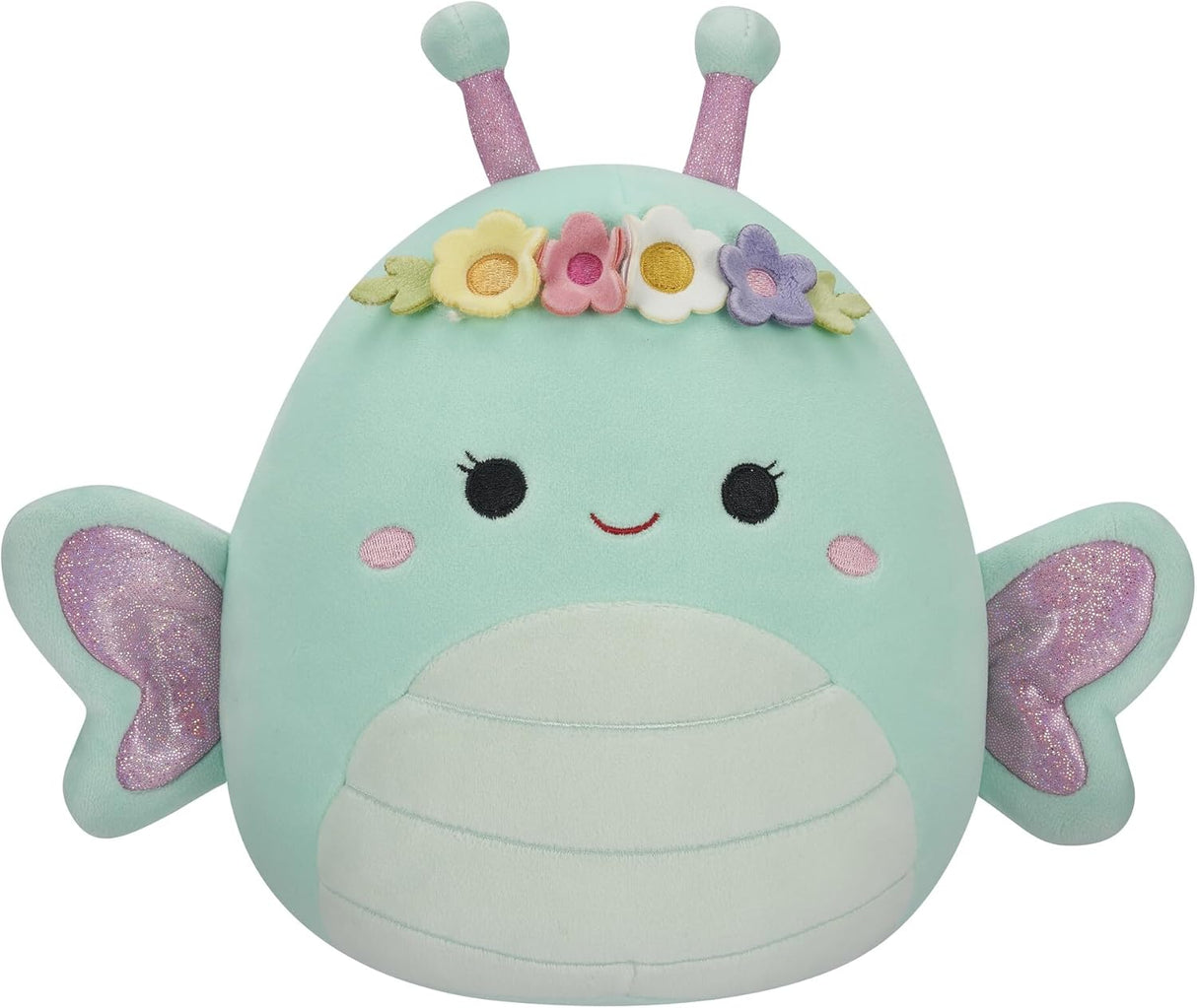 Peluche Squishmallows 8 Reina Mariposa con Corona de Flores