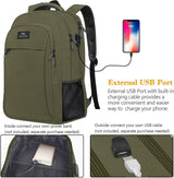 Mochila de viaje para laptop de 15.6 pulgadas verde