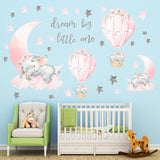 Pegatinas de Pared Elefante, Dream Big, Globo Aerostático