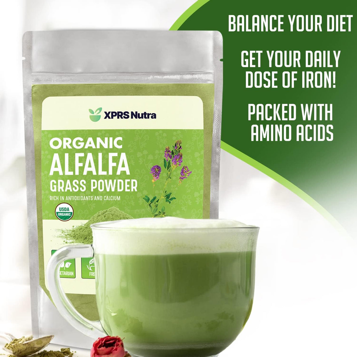 Suplementos Nutra Polvo de alfalfa orgánica 4 onzas