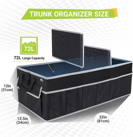Organizador de Maletero MIU COLOR, 72L, 3 Compartimentos, Pockets