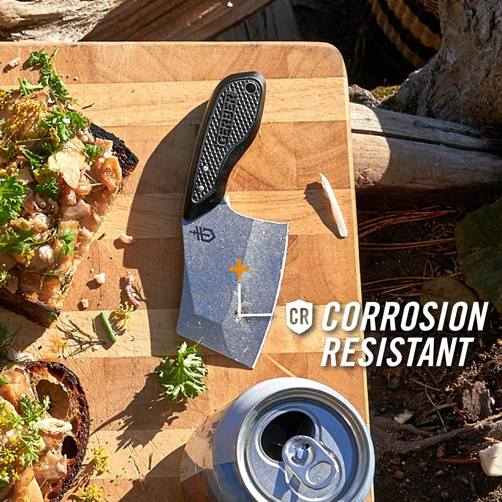 Cuchillo de hoja fija con funda, verde