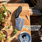 Cuchillo de hoja fija con funda, verde