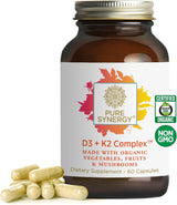 Pure Synergy D3 + K2 Complejo Vegano | Orgánico 60 cápsulas