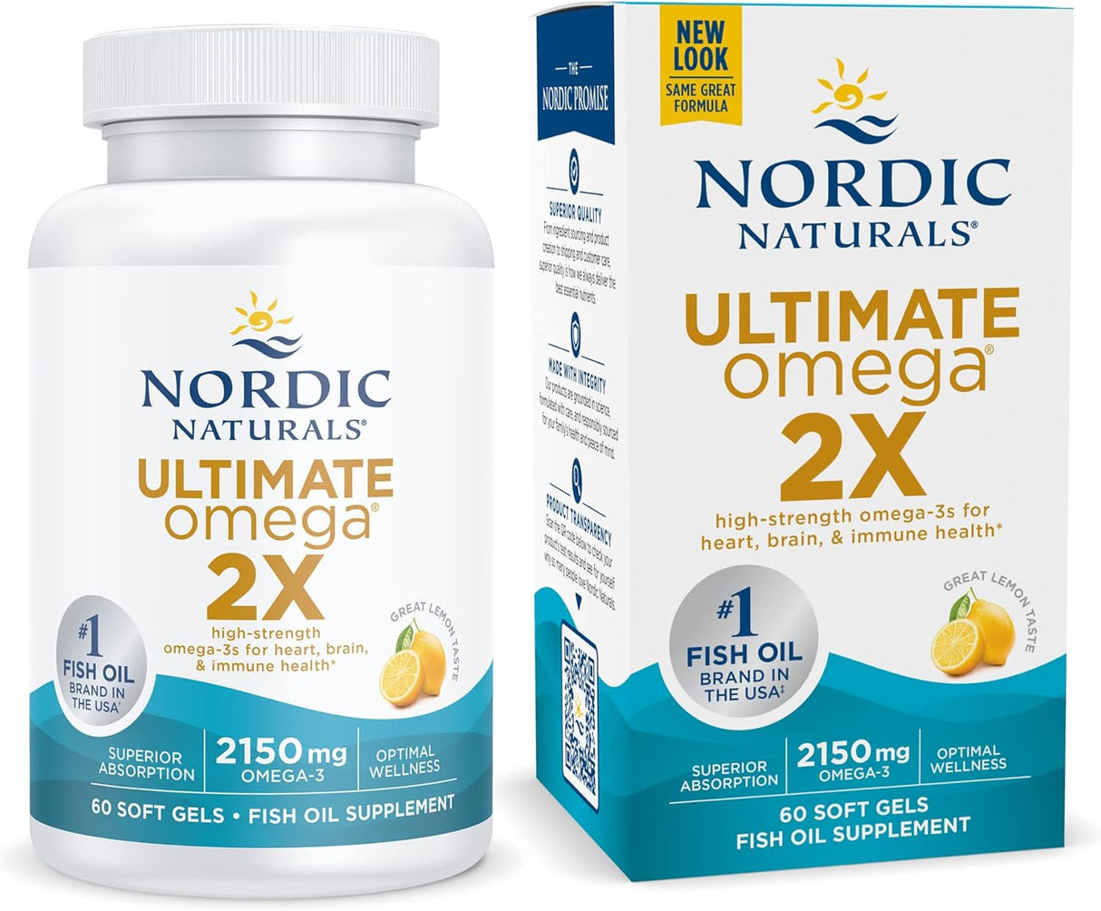 Suplemento Ultimate Omega 2X, sabor a limón, 2,150 mg