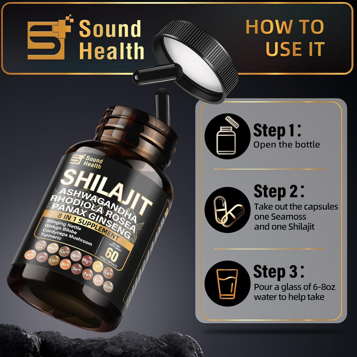 Moss Orgánico Irlandés y Shilajit - 2x60 Cápsulas