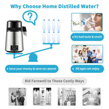 Destilador de Agua de Acero Inoxidable con Pantalla Dual