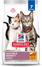 Hill&#39;s Science Diet Alimento seco para gatos, adultos, múltiples beneficios, receta de pollo, bolsa de 7 libras