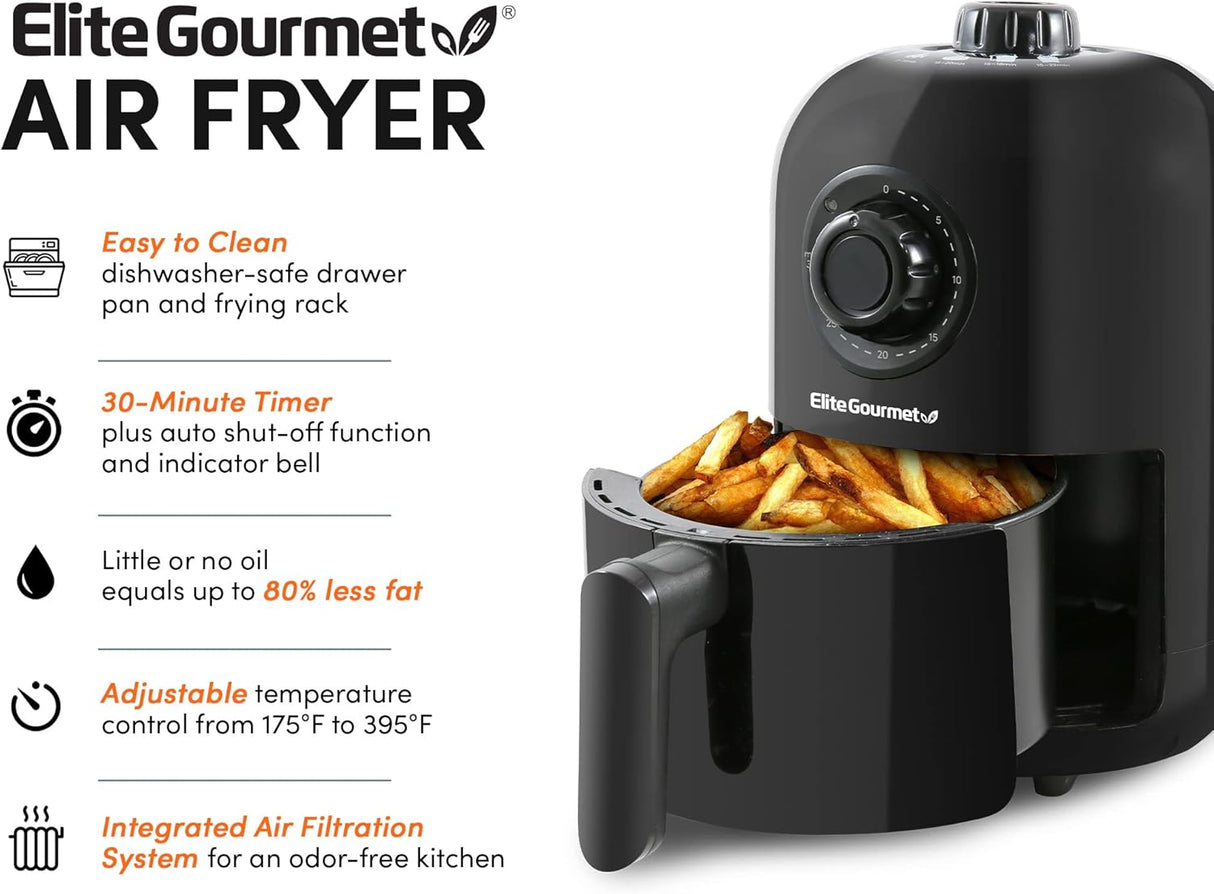 Freidora de aire Elite Gourmet 1.1 Qt, 1000W, EAF-1121X