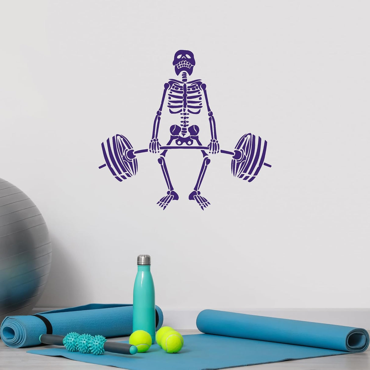 Vinilo Pared Esqueleto Gimnasio Stickers Decorativos g8699