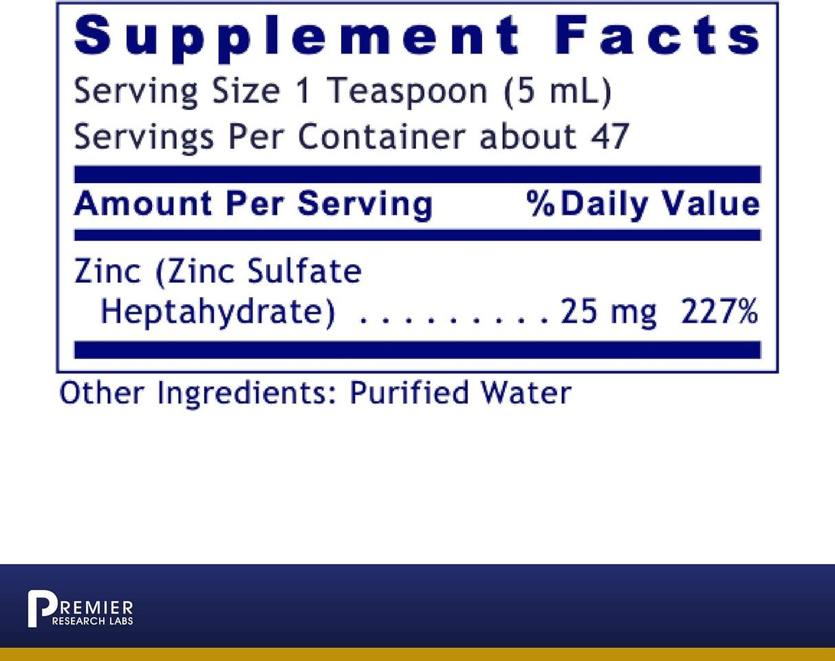 Suplementos Zinc líquido de 8 oz altamente absorbible vegano