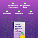Melatonina Natrol Kids 1 mg, 30 tabletas de sueño, sabor fresa