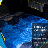 Tienda de campaña 4 personas, fácil montaje, impermeable, modelo X.