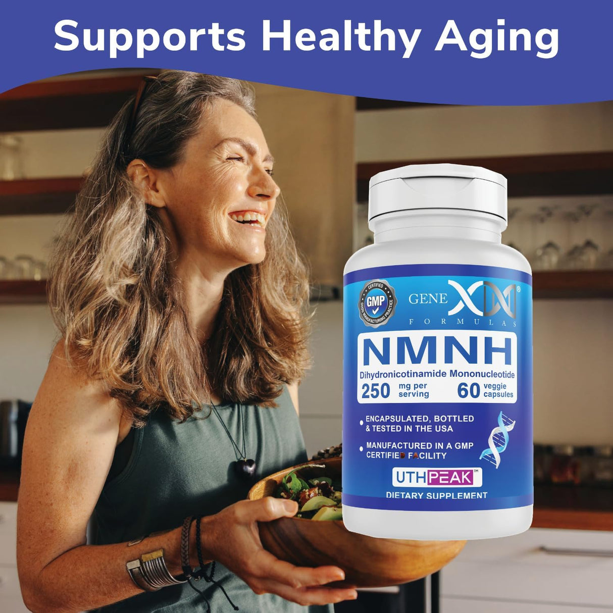 Suplementos GENEX 250mg NMNH Precursor NAD+ para envejecimi