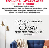 Vinilos Decorativos AnFigure, Frase Bíblica Todo Lo Puedo