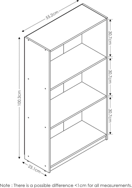 Estantería básica de 3 niveles, modelo 99736DBR