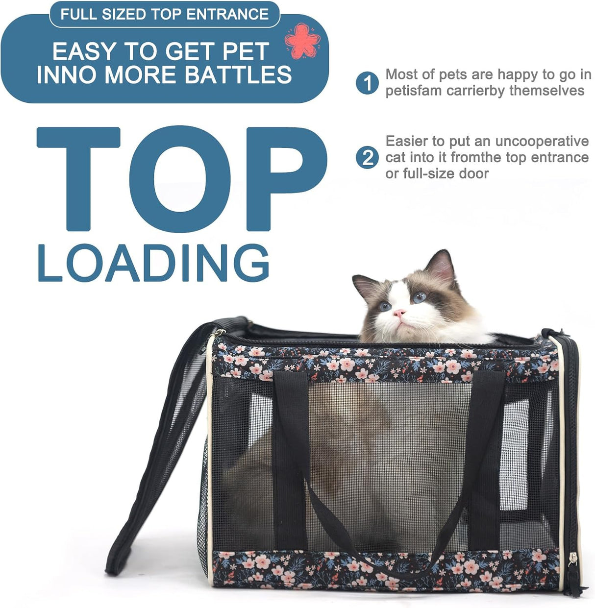 Transportín para Gatos EXPAWLORER, Grande, Aprobado Aerolínea