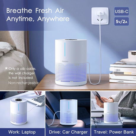 Purificador de Aire MOOKA H13 HEPA para Habitaciones M01