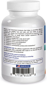 Biotina 10,000 Mcg - Best Naturals - Apoyo al crecimiento - 200 Uds