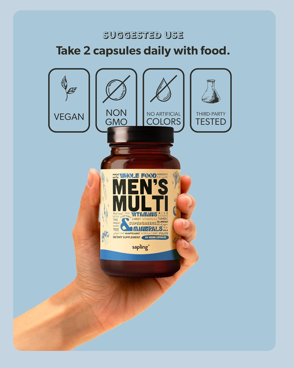 Multivitamínico para Hombres, B Complejo Methylado, 60 Cápsulas