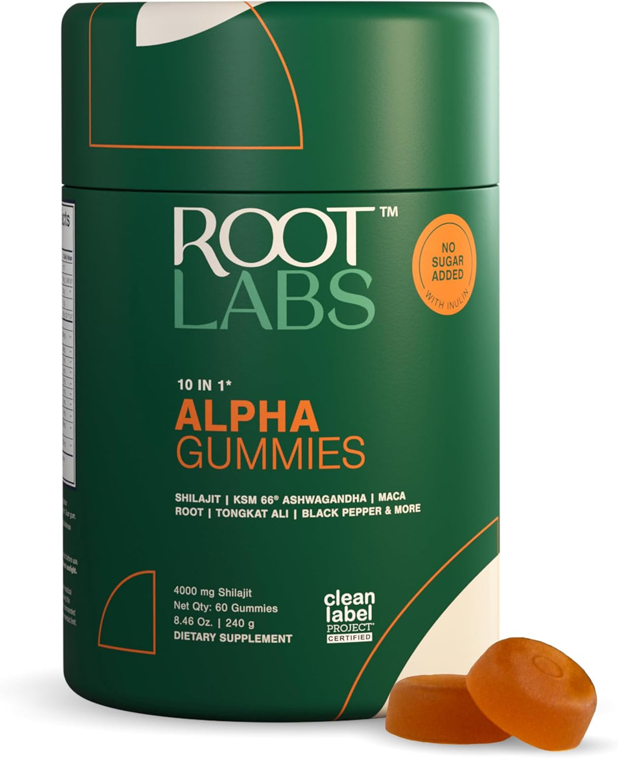 Alpha Gummies con 4000mg de Shilajit, KSM-66, Maca, Tongkat, 75% ácido fúlvico, 60u