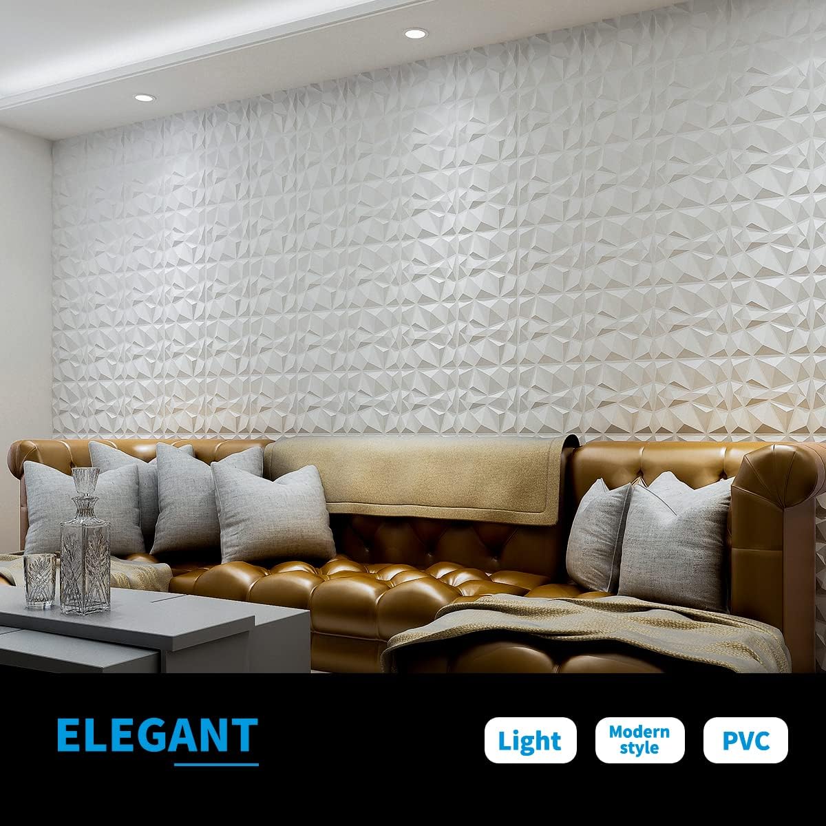 Paneles de pared 3D decorativos con diseño de diamante Art3d