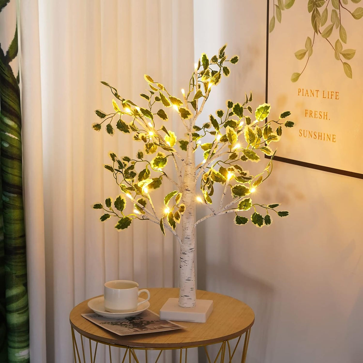 Árbol de Luz LED de 2 pies, con 24 luces, decoración navideña