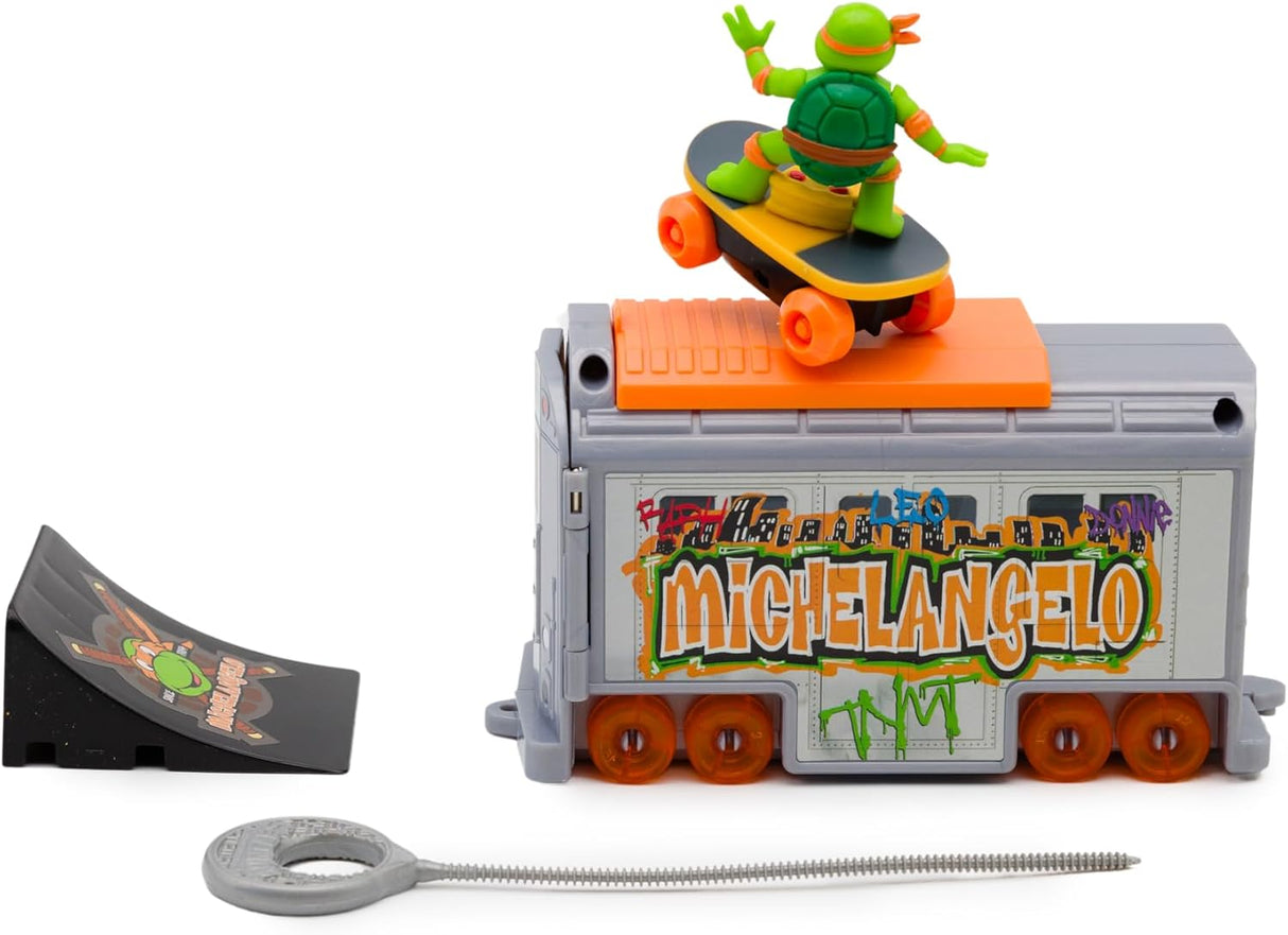 Figura de acción Michelangelo TMNT 5 con lanzador Subway
