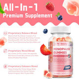 Suplemento Menopausia Sin Azúcar con Black Cohosh,Prebiótico,Red Clove, DIM,Inositol,Arándano,Chasteberry para Menopausia