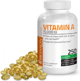 Suplementos Alimenticios Vitamina A 250 cápsulas blandas