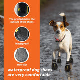 Zapatos para perros grandes, botas de perro y protectores de patas para pavimento caliente de nieve de invierno, botines antideslizantes para senderismo, caminar, botines impermeables transpirables y reflectantes para perros de tamaño grande, 4 unidades