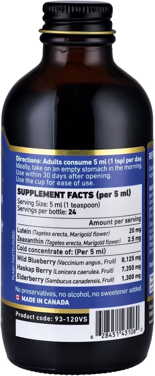 Concentrado de arándanos silvestres + luteína 20 mg.  0.2oz