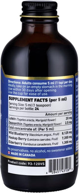 Concentrado de arándanos silvestres + luteína 20 mg.  0.2oz