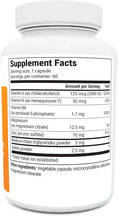 Vitamina D3 K2 5000 UI con Aceite MCT y Sales Biliares