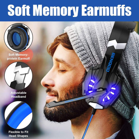 Auriculares Gaming BENGOO G9000, Cancelación de Ruido, Micrófono