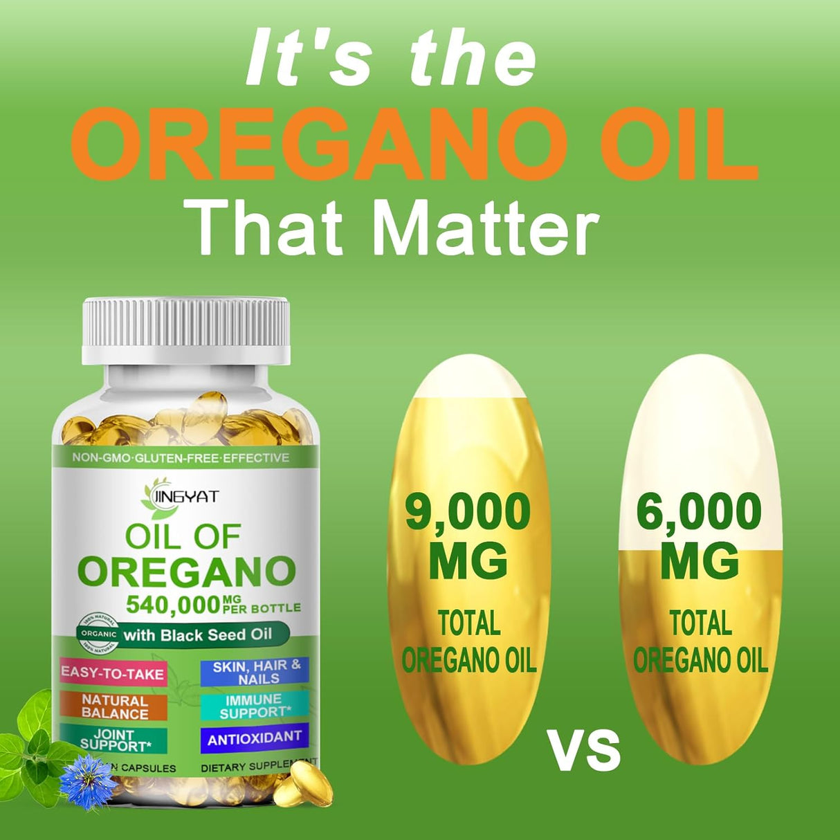 Aceite de orégano en softgels Organics, 120 cápsulas