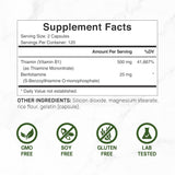 Vitamin B1 500mg con Benfotiamina, 240 Cápsulas