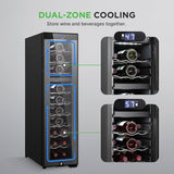 Refrigerador de vino NutriChef doble zona PKCWCDS275 táctil