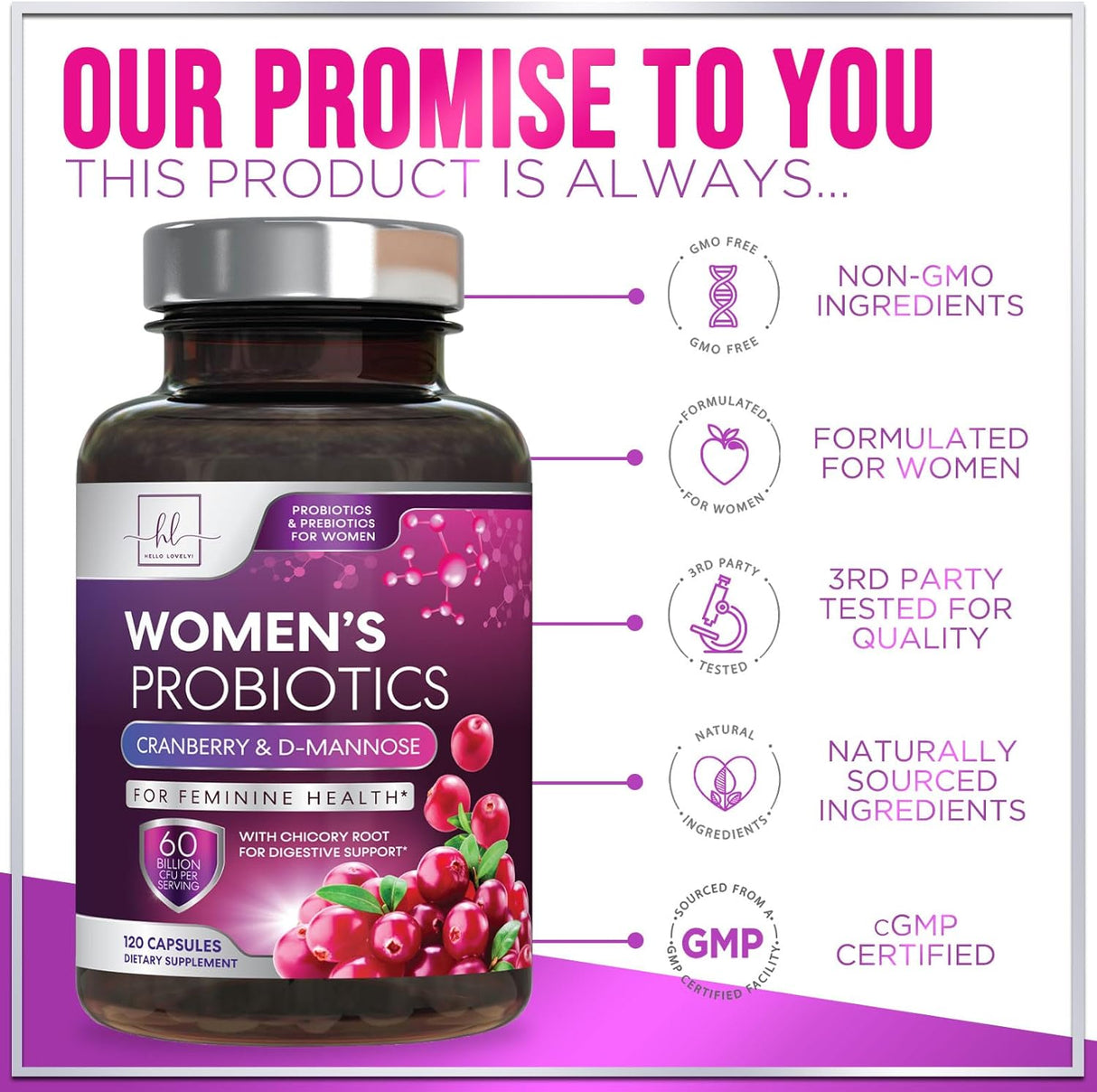 Hello Lovely! Probióticos formulados para mujeres 16 cepas
