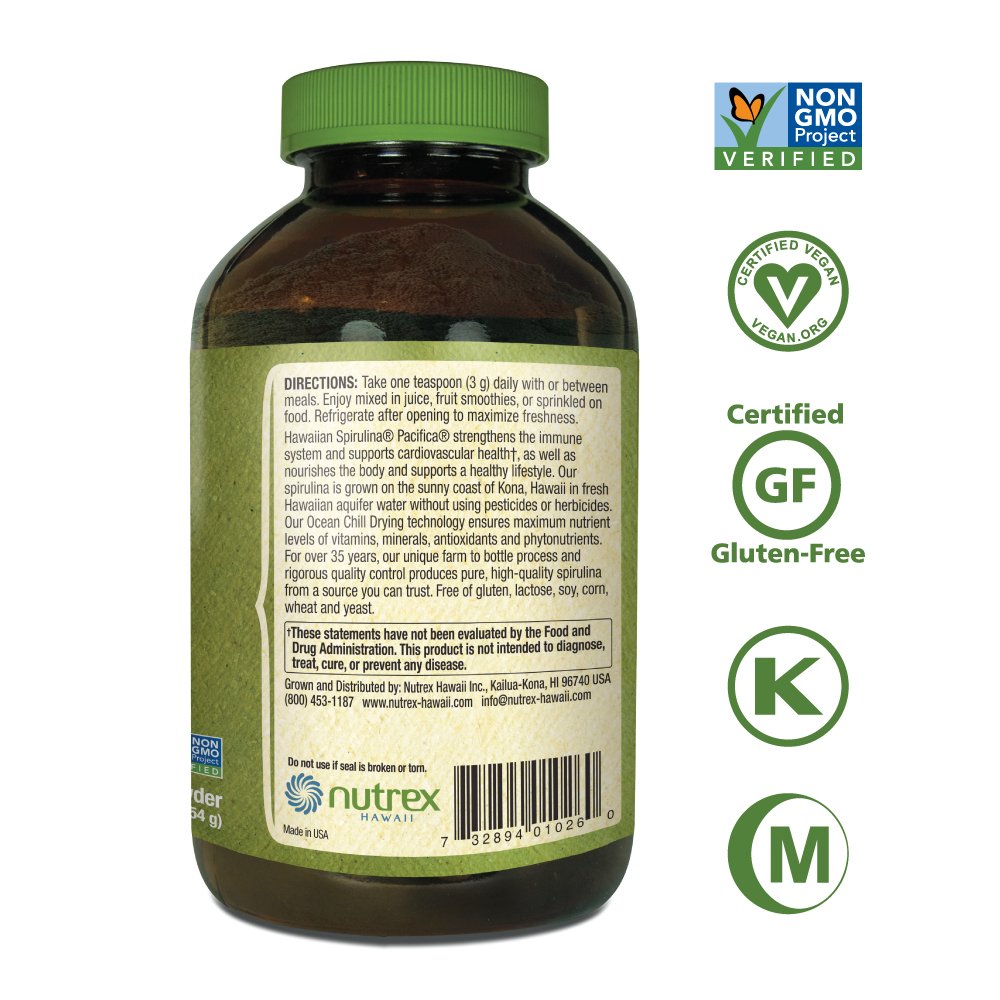 Espirulina natural premium de Hawai  Vegano no transgénico