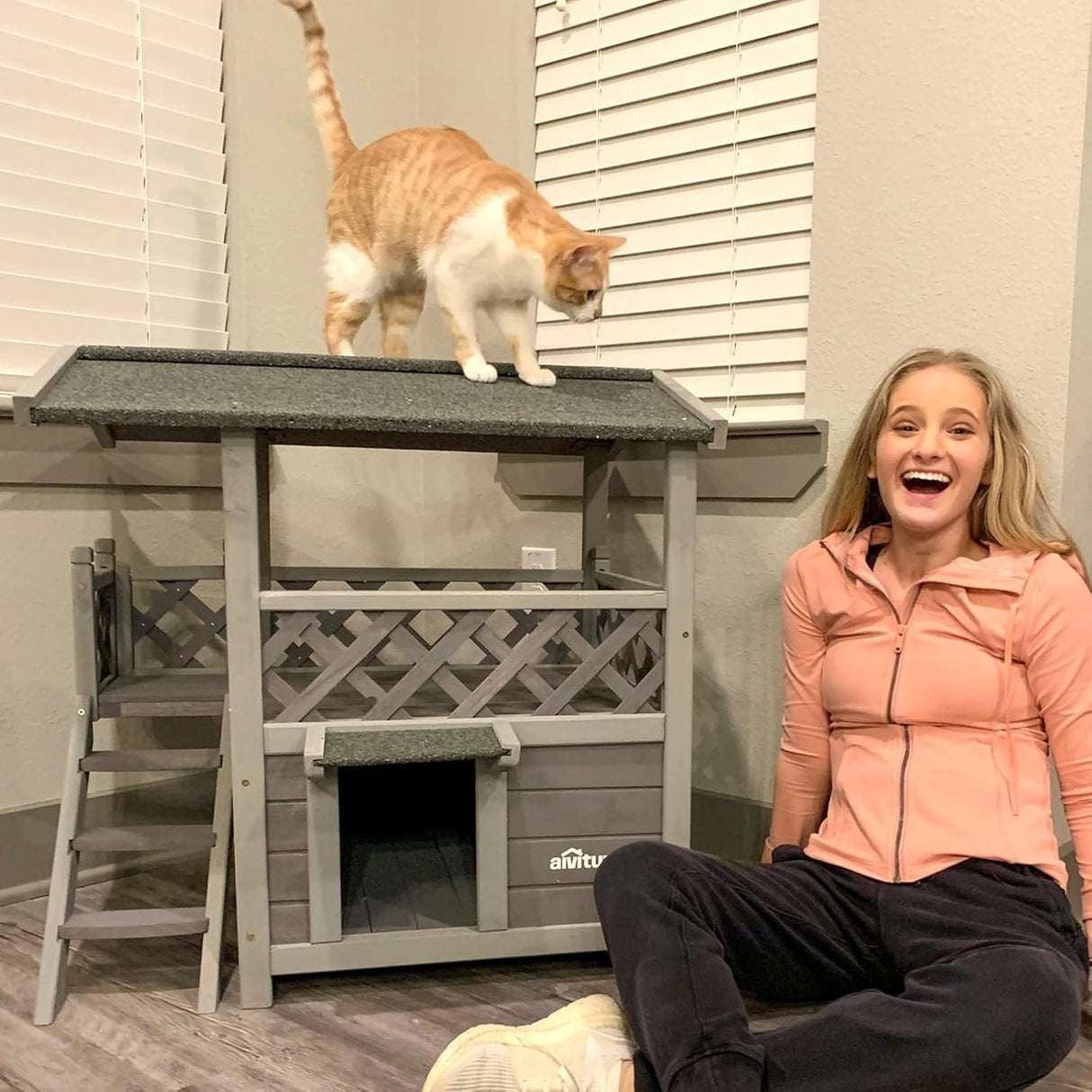 Casa para Gatos Aivituvin, Aislada y Resistente al Clima