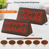 Reloj Despertador Digital de Madera, DreamSky con USB Snooze