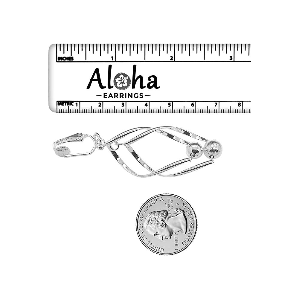 Aretes de plata colgantes de clip para mujer