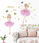 Pegatinas de Pared Bailarina Rosa, Sacinora, Vinilo Removible