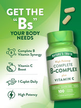 Complejo B + Vitamina C Nature's Truth | 100 Tabletas Veganas