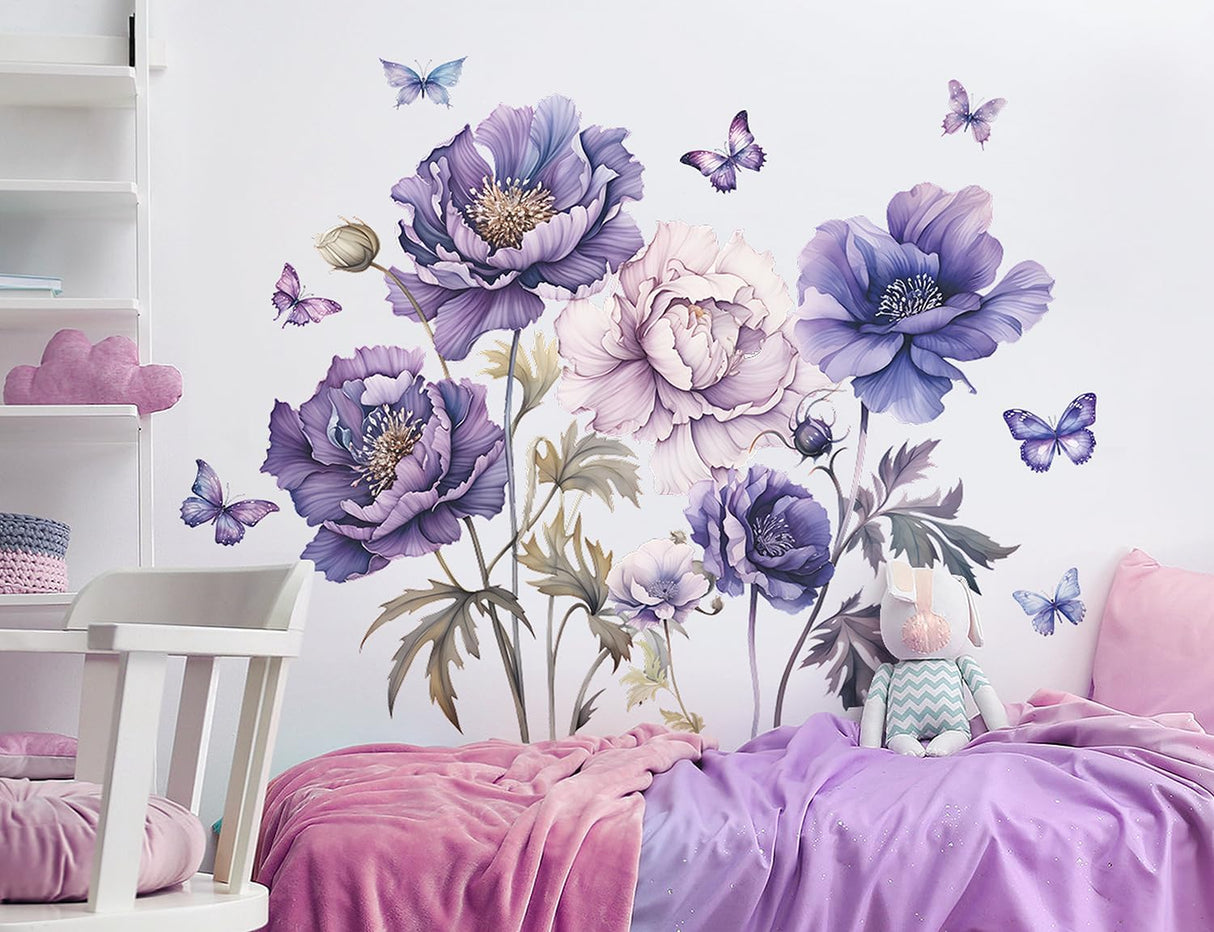 Stickers de Flores y Mariposas 3D - Decoración Infantil