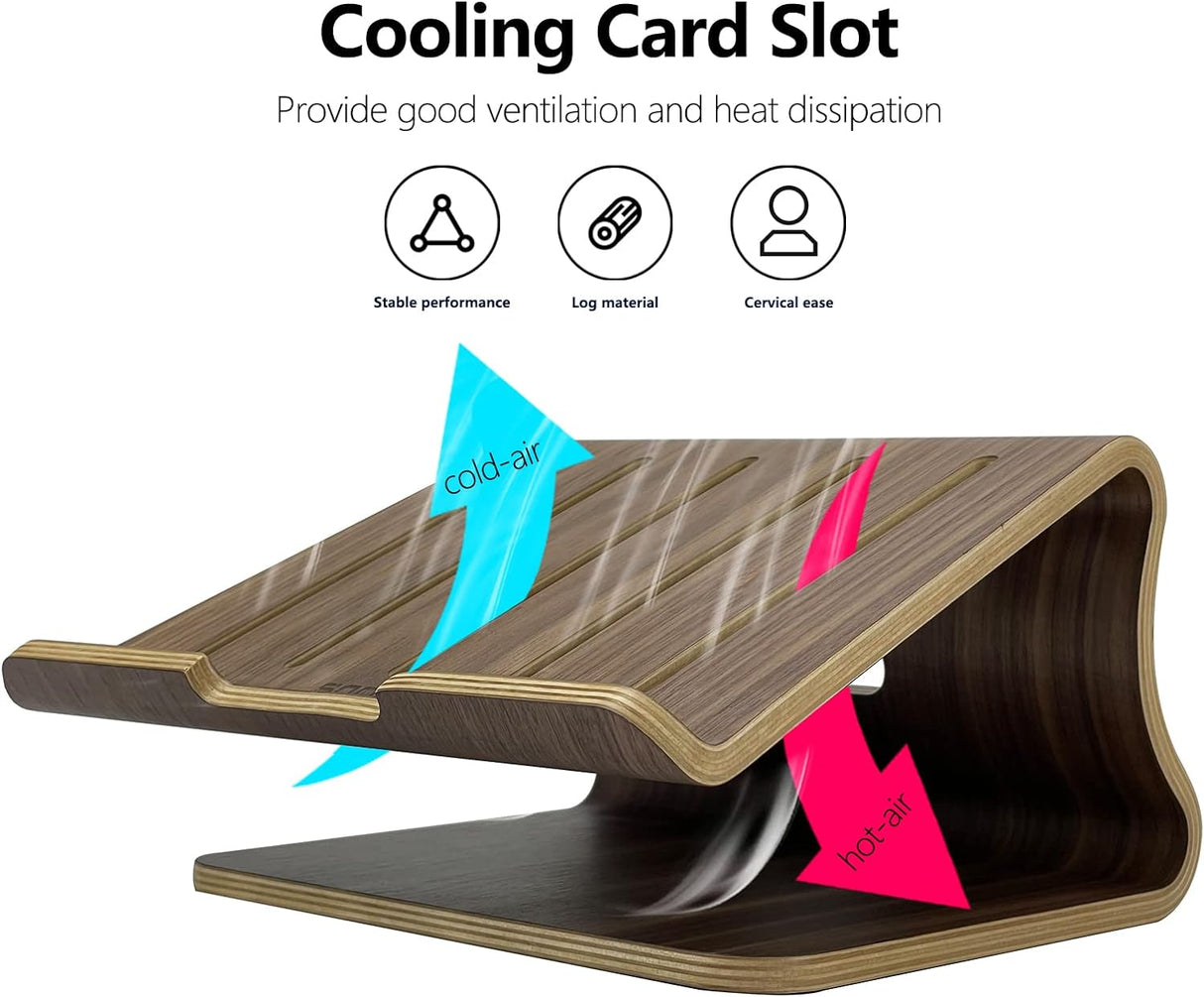 Soporte de madera para laptop portátil, Marrón SAMDI