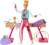 Barbie Carreras Juguete Set con Gimnasia y Accesorios