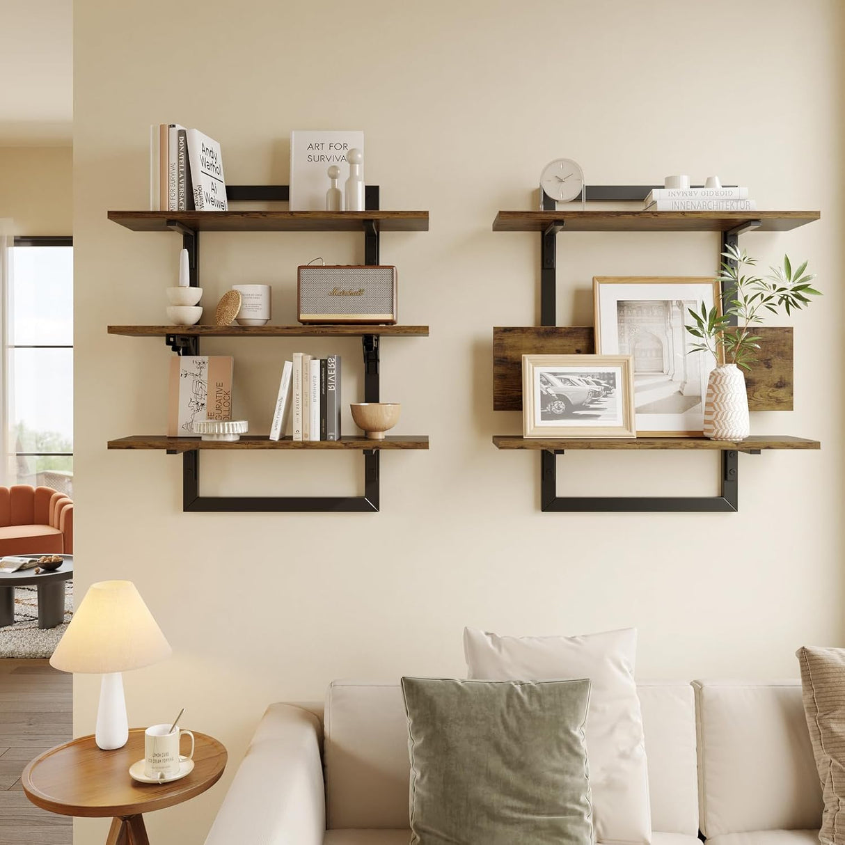 Estantes Flotantes Bestier 24 Montados en Pared, 3 Niveles